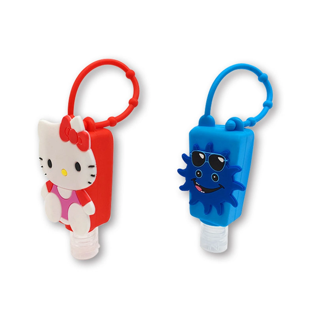 30ml Instant 75% Alcohol Hand Sanitizer Gel with Cartoon Silicone Holder