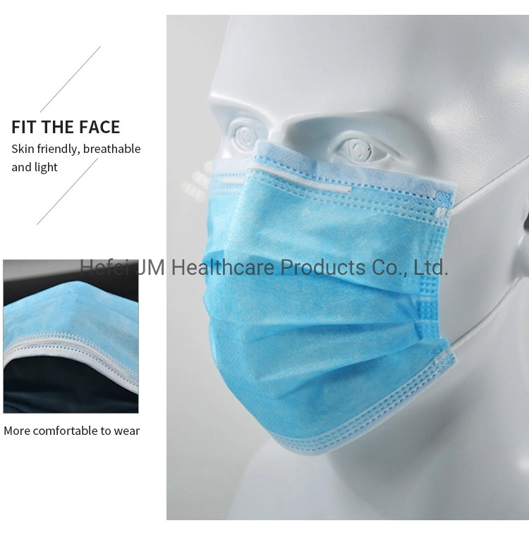 Manufacturer Flat 3ply Disposable Face Mask Wholesale for Civil