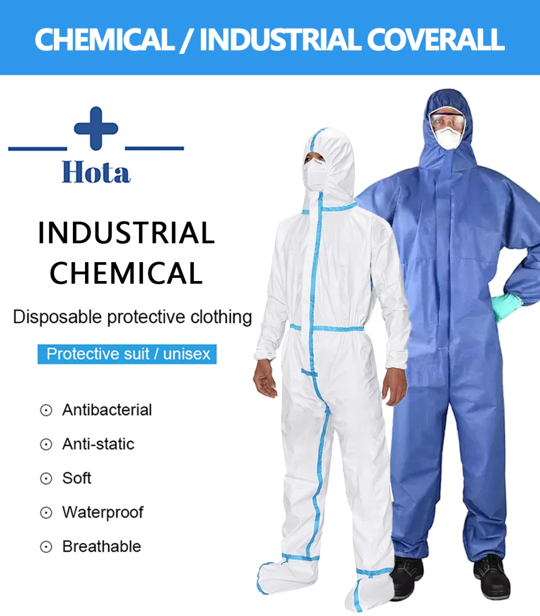 30% off Type 4/5/6 Disposable Protective Clothing Coverall for Industrial and Construction