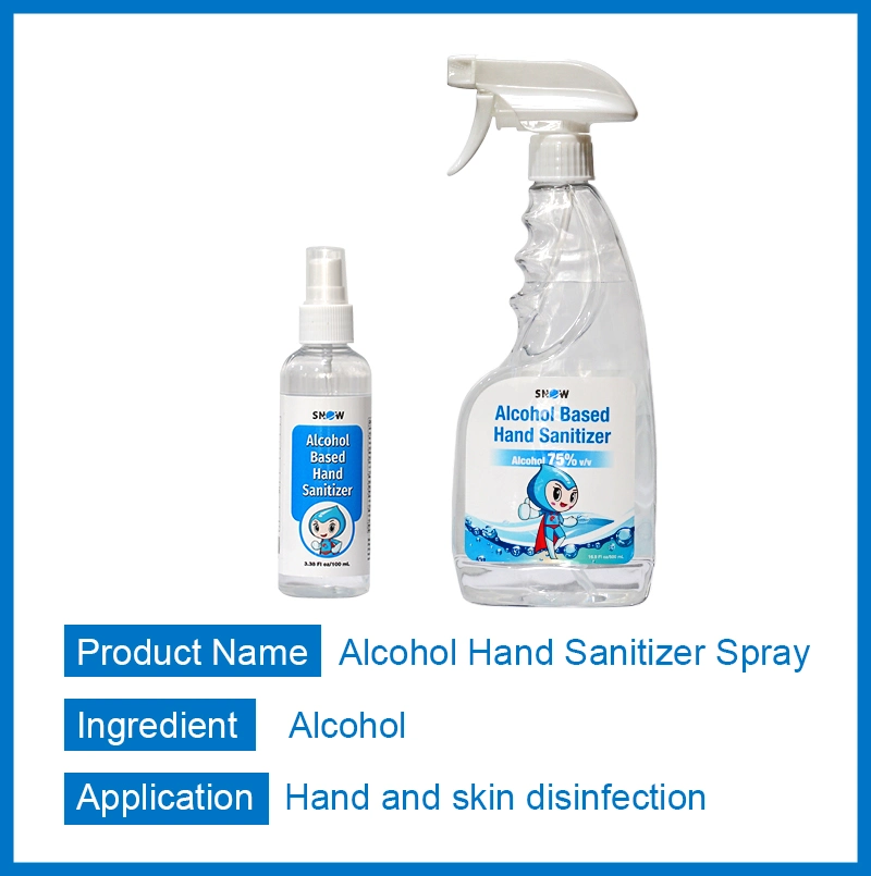 Customized Natural Grain Alcohol Disinfectant Hand Sanitizer Spray Recipe